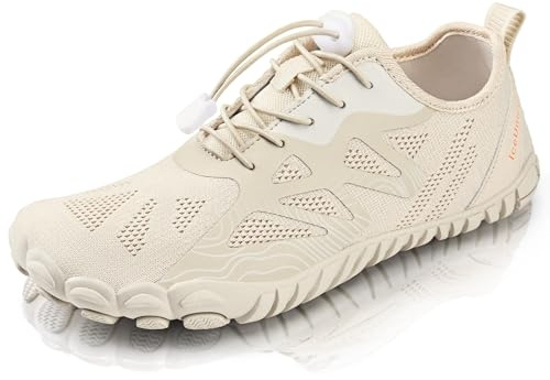 Barefoot Shoes Men Women Water Shoes Wide Lightweight Walking Shoes(New Beige,6.5UK)