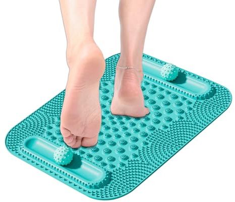 Tapis de massage pour réflexologie des pieds – Coussinets de pied | Masseur de pieds à pression 50 x 41 cm, tapis de réflexologie portable pour les pieds, outil de massage avec balle, planche de