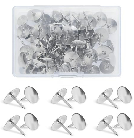 TEOZBLU 400 Pezzi Puntine per Bacheca Nichelate Argentate | Robuste Puntine da Disegno | Per Ufficio Casa Scuola Bricolage Decorazione
