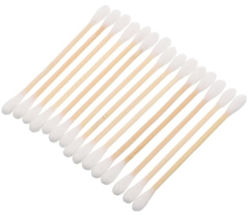 Cabilock 500 Pezzi Bastoncini Auricolari in Cotone con Doppia Punta in Legno Beige, Morbidi e Confortevoli per Pulizia Domestica e Cura di Animali Domestici