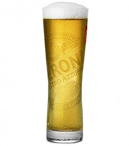 Original Peroni Pint Glass Nucleated and Etched with Heavy Base (1 Glass)