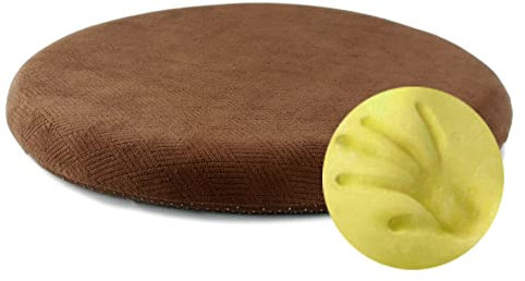 Sigmat Memory Foam Seat Cushion Anti-Slip Soft Round Stool Cushion Chair Pad 16 Inch Coffee
