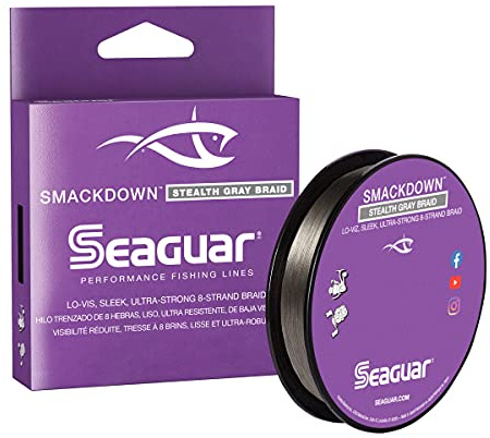 Seaguar Smackdown High Visibility Fishing Line 10lbs, 150yds Break Strength/Length, Stealth Gray - 10SDSG150