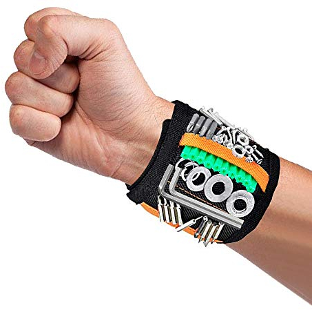 Magnetisches Armband Handwerker, Magnetarmband Handwerker mit 20 Leistungsstarken Magneten zum Halten von Schrauben, Nägeln, Bohrern, Einzigartiges Geschenk für Männer Holzarbeiter, Heimwerker