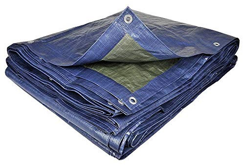 TERRE JARDIN - Bâche de Protection Extérieur, 1,5 x 6 m - Résistante, Polyéthylène 70 g/m², Anti UV - Bâche pour Bois de Chauffage - Œillets en Aluminium - 1.5 x 6 - Bleu