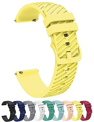 Spolife Silikon Uhrenarmbänder,Uhrenarmbänder mit Schnellverschluss, 18mm 20mm 22mm (20mm, Gelb)