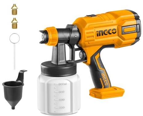 Ingco Csgli2003 Pistola a Spruzzo a Batteria Aerografo 20 V Verniciatore Spray Solo corpo