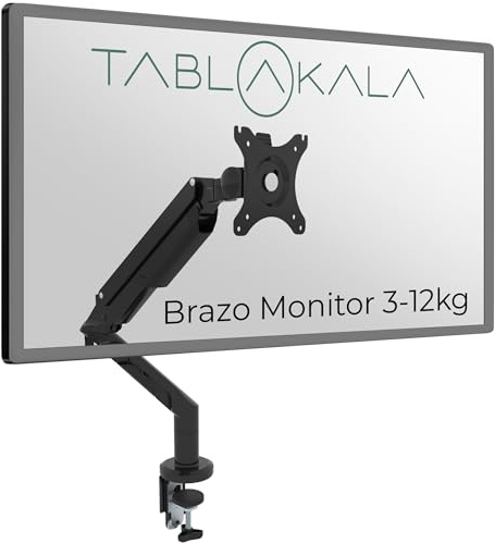 Ergosolid Support Écran PC, Bras Articulé Ergonomique Ressort à Gaz, compatibles VESA 75x75 et 100 x 100, élévateur de Bureau pour Moniteur, Bras de Moniteur, Support d'écran d'ordinateur