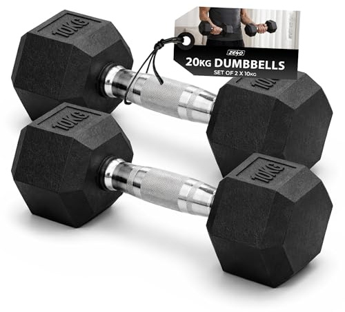 ZENO Dumbbells Set | Weights Dumbbells Set | Metal Dumbbell Pair | Hex Dumbbell For Workouts, Home Training, Gym | Anti Slip & Anti Roll Weights (Black, 10KG (2 X 5KG))