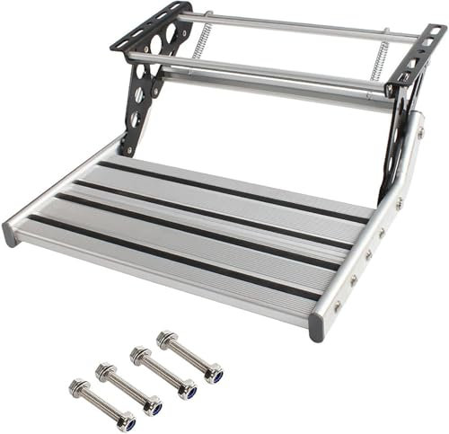 NILoykg& Wohnmobil-Trittstufe, kompakt, Rv-Trittstufe, zusammenklappbar, manuell/automatisch, Wohnwagen-Trittstufe für Wohnmobile, Wohnwagen, LKW,Manual