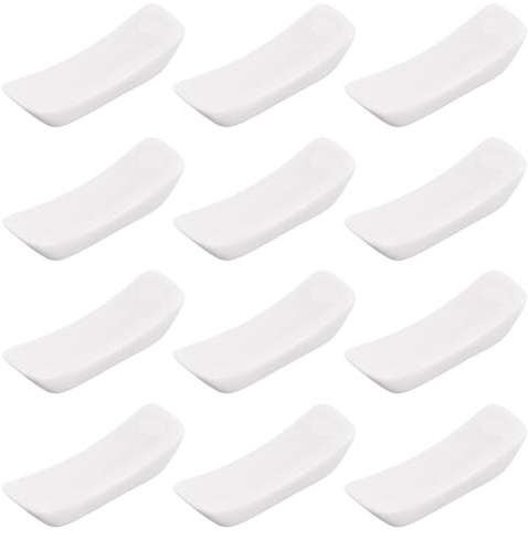 PLIGREAT 12 piezas de soporte de cerámica blanca para palillos de porcelana japonesa, soporte para palillos de porcelana japonesa, para comida china, restaurante, hotel, decoración de mesa
