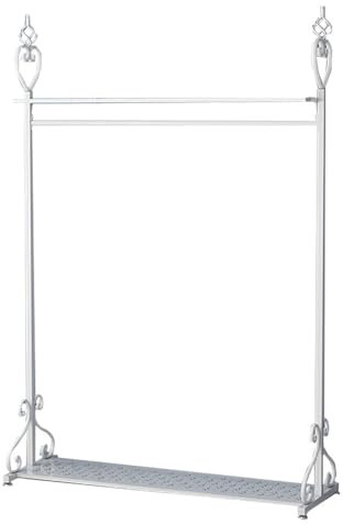 WWERTYY Kleiderständer klein, freistehender Garderobenständer, Garderobe mit Schuhablage, Metallrahmen, mit Solider Basis: 100 cm/120 cm/150 cm, Garderobe für den Flur, Lagerregal für den