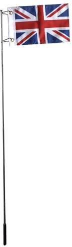 National Flag Countries Flags with Handheld Flagpole Telescopic Stainless Steel Pole with Snap Clips (United Kingdom, with 1.6m pole)