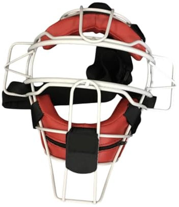 Harilla Casco da Baseball Catcher con Maschera facciale Casco da Softball con Protezione per Il Viso per Uomini e Donne, Rosso