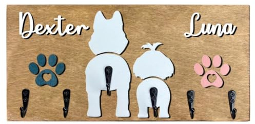 Hainadian Personalisierter Schlüssel- und Posthalter für Wand, individueller Name, Kleiderhaken, Schlüsselhaken für Wand, Leinen-Halter (E,15 x 40 cm, 1 Stück)