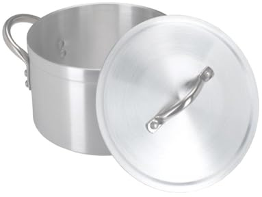 Chefest Heavy Duty Aluminium Boiling Pot with Lid | 4L–65L Cooking Stock Pot | Ground Base Cookware for Home, Outdoor, Catering & Commercial Use by Chefline (40cm (34.0 Litre))