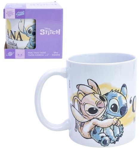 Tazza in ceramica Stitch e Angel Disney modello mug ciotola da colazione 325 ml per bambini
