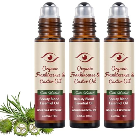 Castor Essential Oil, Frankincense Eye Oil Organic Castor Oil, Castor Oil, Rosehip Oils, Anti-Aging, Faltenreduzierendes Und Straffendes Für Augen, Falten, Tränensäcke (3)