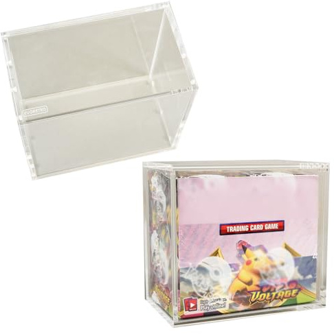 Acrylic Case for Pokémon Booster Box – 5mm Thick UV-Resistant Display with Magnetic Lid, Transparent Storage Protector with Logo – Premium Collector Display Case for Cards – Pack of 1