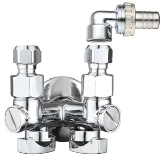 Rubinetto sottolavabo doppio adattatore lavatrice portagomma | Tecom