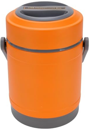 aqxreight Pot Thermique Pot Thermal Louting Portable Hot 2L Acier Inoxydable avec 3 + 1 Conteneurs pour le Bureau de Voyage Utilisation de la Maison (ORANGE)