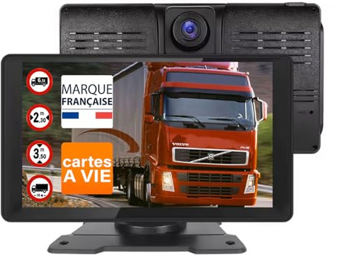 GPS Poids Lourd NaviPro DVR - 9 Pouces - GPS pour Camion Bus Voiture - Caméra de Route intégrée – Dashcam HD- Europe 48 Pays - AndroidAuto - CarPlay