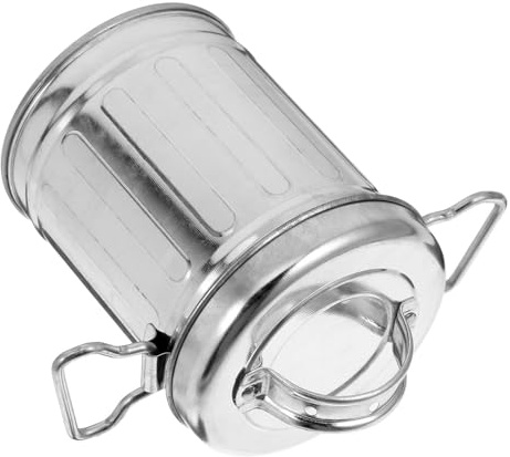 CRAFTHROU Ashtray Mini Desktop Trash Can Iron with Lid, Large Capacity Vintage Galvanized Metal Bucket Easy to Clean for Home or Office Use