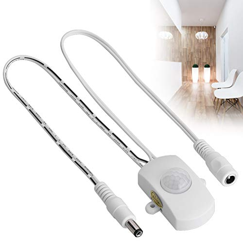 Mavis Laven 5A DC 5-24V Mini PIR Infrared Motion Sensor Detector Switch, LED Strip Automatic Sensor Switch for LED Strip Light(White)