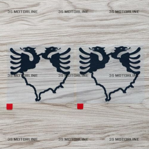 (2) 10,2 cm Kosovo Karten-Umriss mit albanischem Doppeladler Autoaufkleber Sticker, Schwarz, Vinyl, Stil B