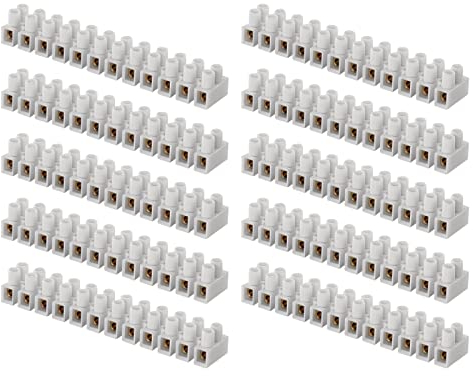 EMOS Confezione da 10 morsetti per filo da 1 mm² – 4 mm², 10 chiusure con 12 pezzi, 450 V ~/32 A, bianco, morsetto di collegamento con fissaggio a vite, facile da staccare, senza entrambi i lati