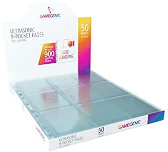 Gamegenic Gamegen!c- Ultrasonic 9-Pocket Pages Sideloading Display (50), Color Transparente GG3015