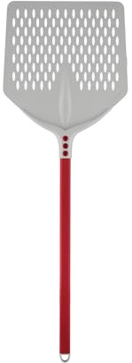 Cerutti inox Pizzaschaufel Quadra perforiert, Linie Tulip 33 x 33 cm mit Griff 60 cm, aus eloxiertem Aluminium, rot, 33x33