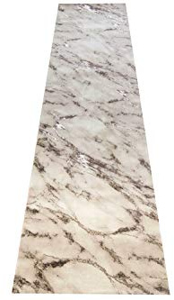Teppich-Traum Kurzflor Teppich Marmor Creme Beige 80x300 cm