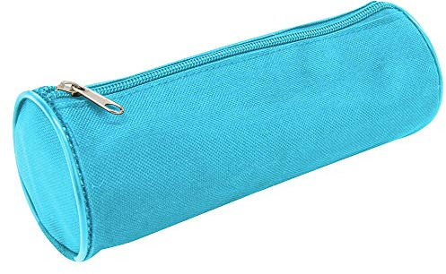 Waytex 931283 Federmäppchen, rund, 21 cm, Durchmesser 7,5 cm, Textil, Himmelblau, einfarbig