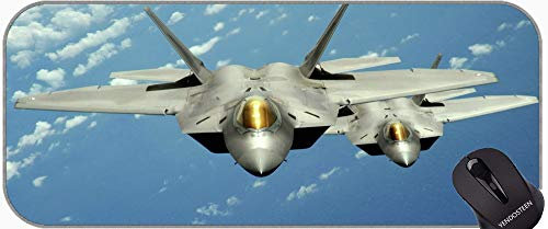 Große Gaming Mauspad, US Airforce F-22 Raptor Jet Fighters Professional Mousepad, genähte Kanten