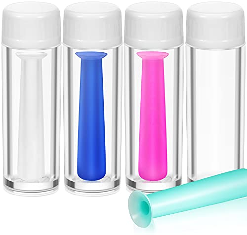 Frienda 4 Pieces Silicone Contact Lens Inserter Daily Contact Remover Hard Lenses for Monthly Daily, Portable Travel Lens Remover Suction Holder for Meeting Outdoor Exercise