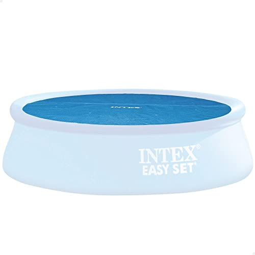 Intex 28014 - Solarabdeckplane, Abdeckung mit thermischer Isolierung für Runde Easy Set/Frame Pools, Polyethylen, Blau, ⌀ 488 cm