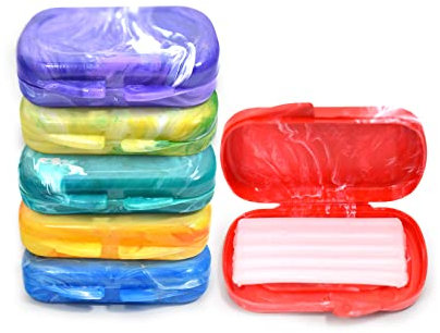 Kiefergerechtes Zahnwachs für Zahnspangen, Premium-Zahnspangenwachs in Designer-Marmorhüllen, Zahnwachs für Zahnspangen, klar und geruchlos, 6er-Pack, verschiedene Farben
