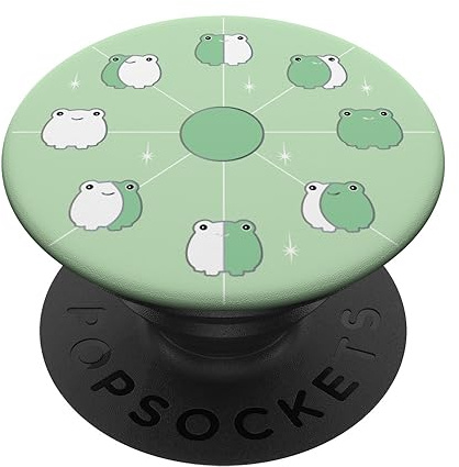 Frosch Mondphasen in ästhetischem Hellgrün PopSockets Klebender PopGrip