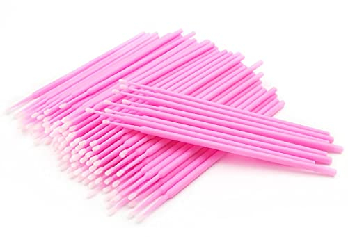 100Pcs Micropore Eyelash Applicator Micro Brushes, Microfibre Brushes for Eyelashes Extensions & Mascara
