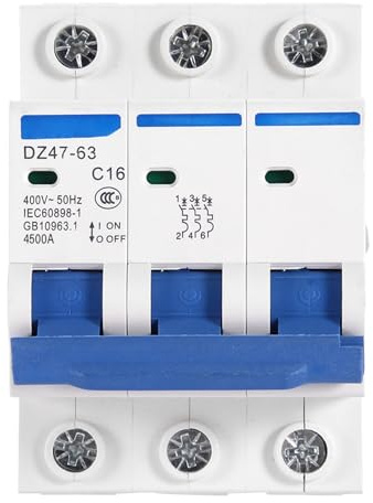 Leitungsschutzschalter , AC 400 V 6/10/16/20 A 3 poliger Leitungsschutzschalter MCB Safety Breaker DZ47 63(16A)