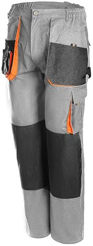 lepni.me Pantaloni da Lavoro Uomo Elasticizzati | Abbigliamento Cargo Multitasche con Ginocchiere | Pantalone Trekking Pittori Meccanico Elettricista (M Grigio Senza Stampa)
