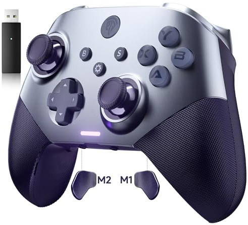 EasySMX X10 PC Controller con grilletti Hall e joystick, controller wireless Bluetooth con tasti meccanici, senza zone morte o problemi di deriva, compatibile con PC/Switch/Steam-Viola