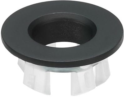 PATIKIL Bague de Débordement, Couvercle Rond d'Évier en Laiton pour Insert de Trou de Bassin, Noir
