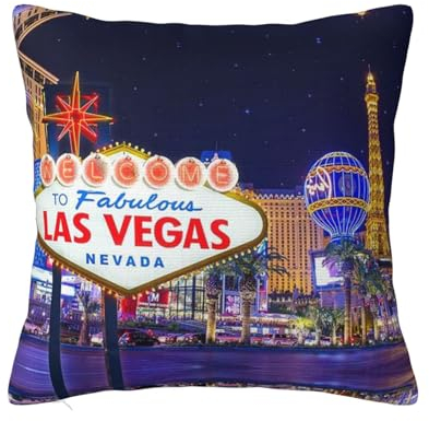 ALLiYa Las Vegas Night City Doppelseitiger Plüsch-Kissenbezug (mehrere Größen) Kissen Sofa Bett Kissen Innendekoration Kissen