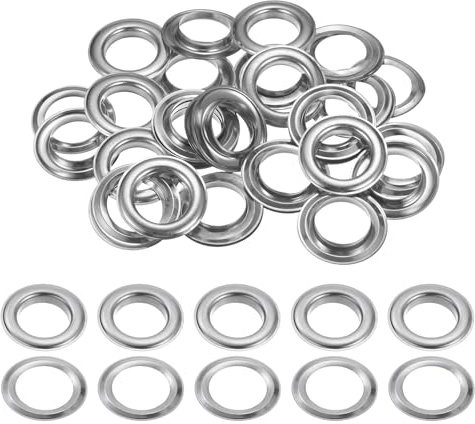 QUARKZMAN Grommet Werkzeug Kit 20mm Tülle 20 Sets Ösen Scheiben Ösenzange Set Planenösen Rostfrei Silber Schlagösen mit Box für Planen Leder Stoff Vorhang Poolabdeckung Kleidung, Silber