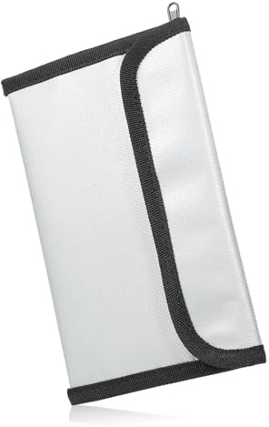 TVIVID Feuerfeste Dokumententasche mit Reißverschluss, Geldaufbewahrung, wasserdichte Tasche mit Klebestreifen für Zertifikate, Geldkarten