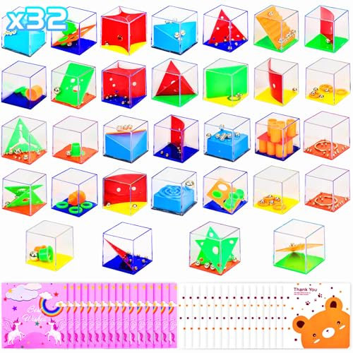 YUKOVEP 32 Cubi Rompicapo Puzzle, Labirinto Cubo 3D Adatto per Adulti e Ragazze Ragazzi, Regalini Compleanno Bambini Invitati