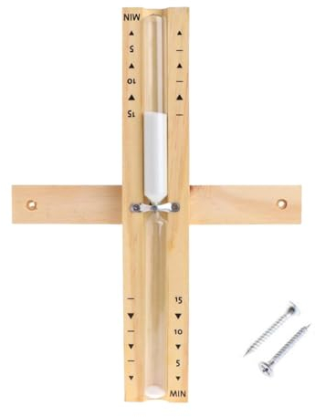 Sanduhr Timer - 15 Minuten drehbarer Sanduhr-Timer, Wandmontage, -Sauna-Sanduhr, hitzebeständig, moderne Sauna-Sanduhr, tragbare Saunaraum-Sanduhr, geeignet für Saunaraum, Küche