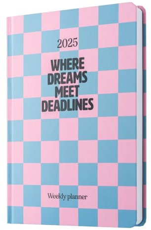 Grupo Erik: Weekly Planner 2025, Agenda Settimanale Verticale 13 mesi, Agenda Planner Dicembre 2024 - Dicembre 2025, Agenda settimanale A5, 14,8 x 21 cm, Agenda rosa 2025
